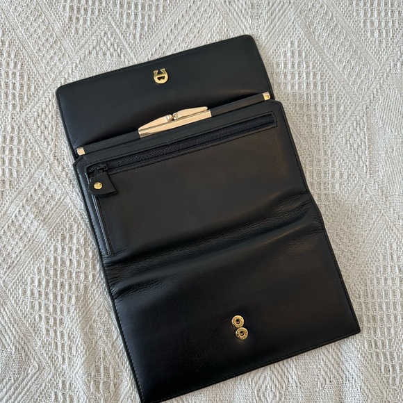 vintage etienne aigner black leather wallet - Picture 3 of 9